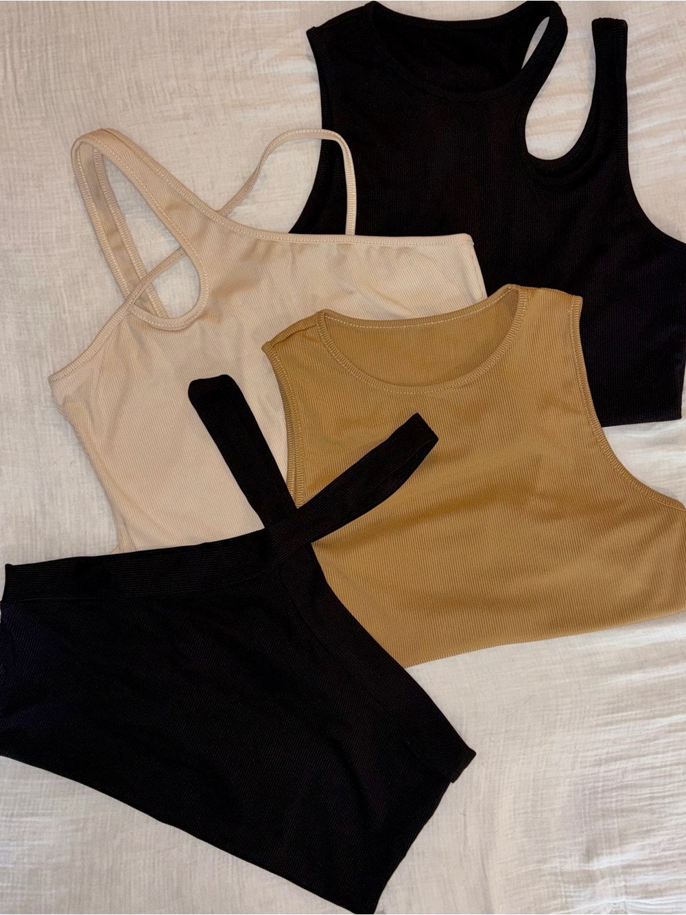 SHEIN Bodysuit Set - Black, Beige, Camel